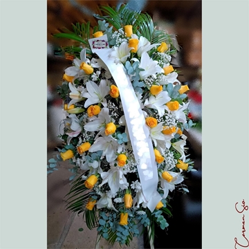 Centro defunción colgante tonos amarillos - Imagen 1