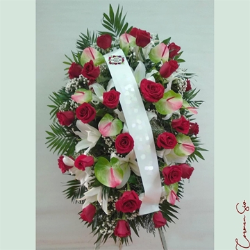 Centro defunción colgante tonos rojos - Imagen 1