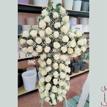 Cruz defunción rosas - Imagen 1